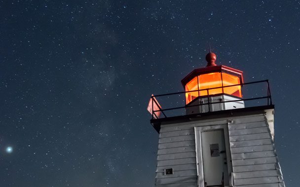 light house in a dark night symbolizing having a Product Plan like the North Star Framework